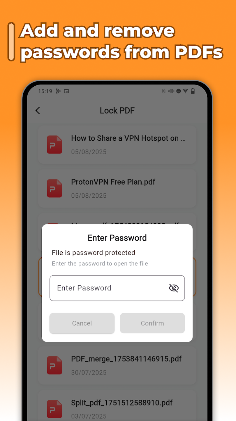 Lock and unlock PDFs